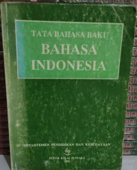 Image of Tata bahasa baku bahasa Indonesia